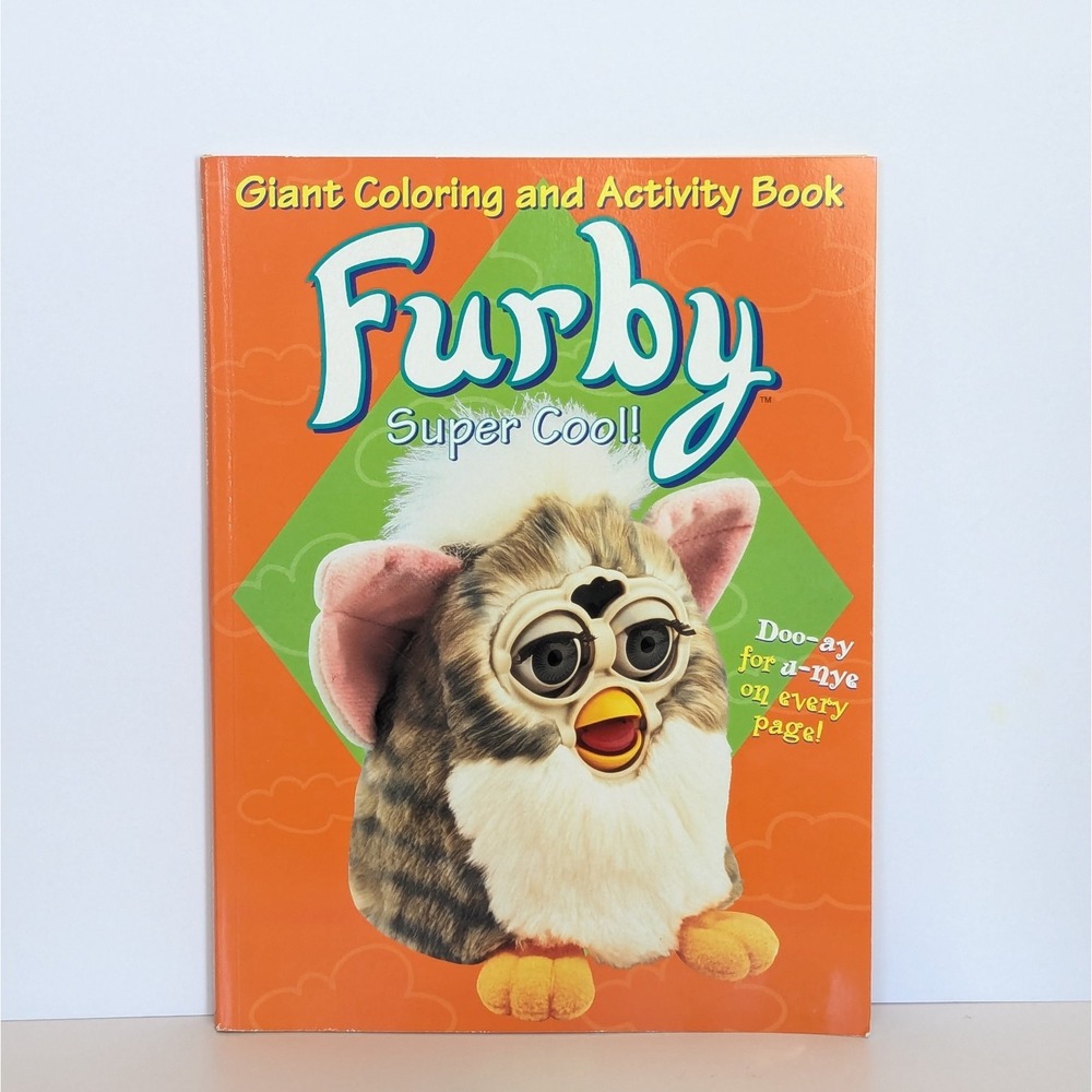 Vintage 1999 Furby Super Cool Giant Coloring Activity Book Honey Bear Books NEW